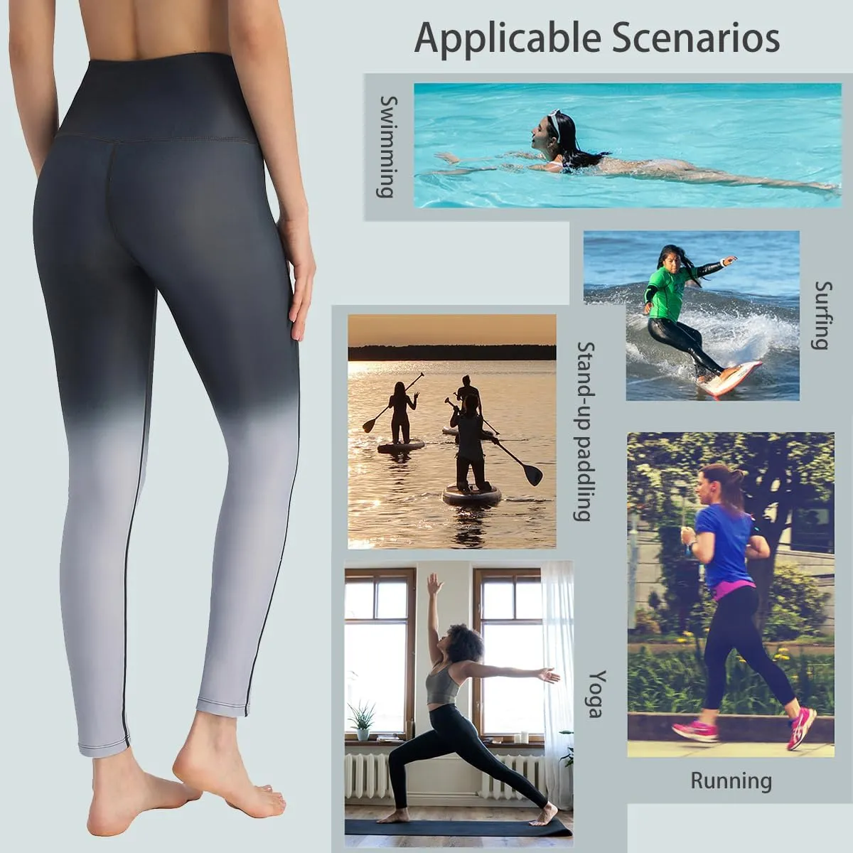 Ubestyle UPF 50  High Waist Women's Swim Pants Swim Leggings Swimming Tights Rash Guard Pants Sun Protective