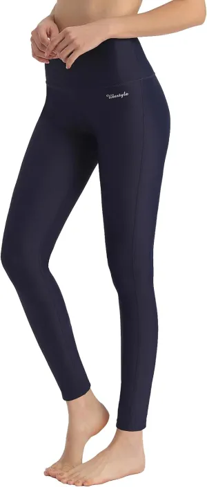 Ubestyle UPF 50  High Waist Women's Swim Pants Swim Leggings Swimming Tights Rash Guard Pants Sun Protective