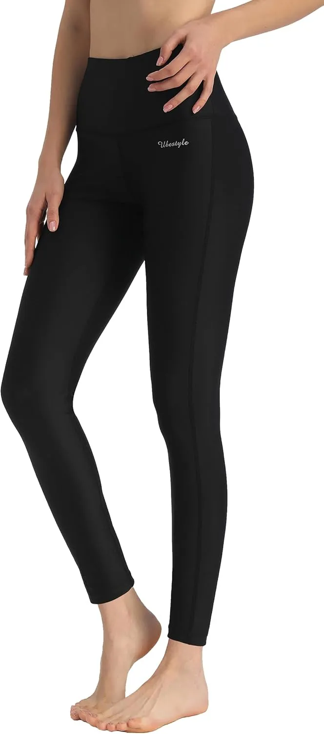Ubestyle UPF 50  High Waist Women's Swim Pants Swim Leggings Swimming Tights Rash Guard Pants Sun Protective