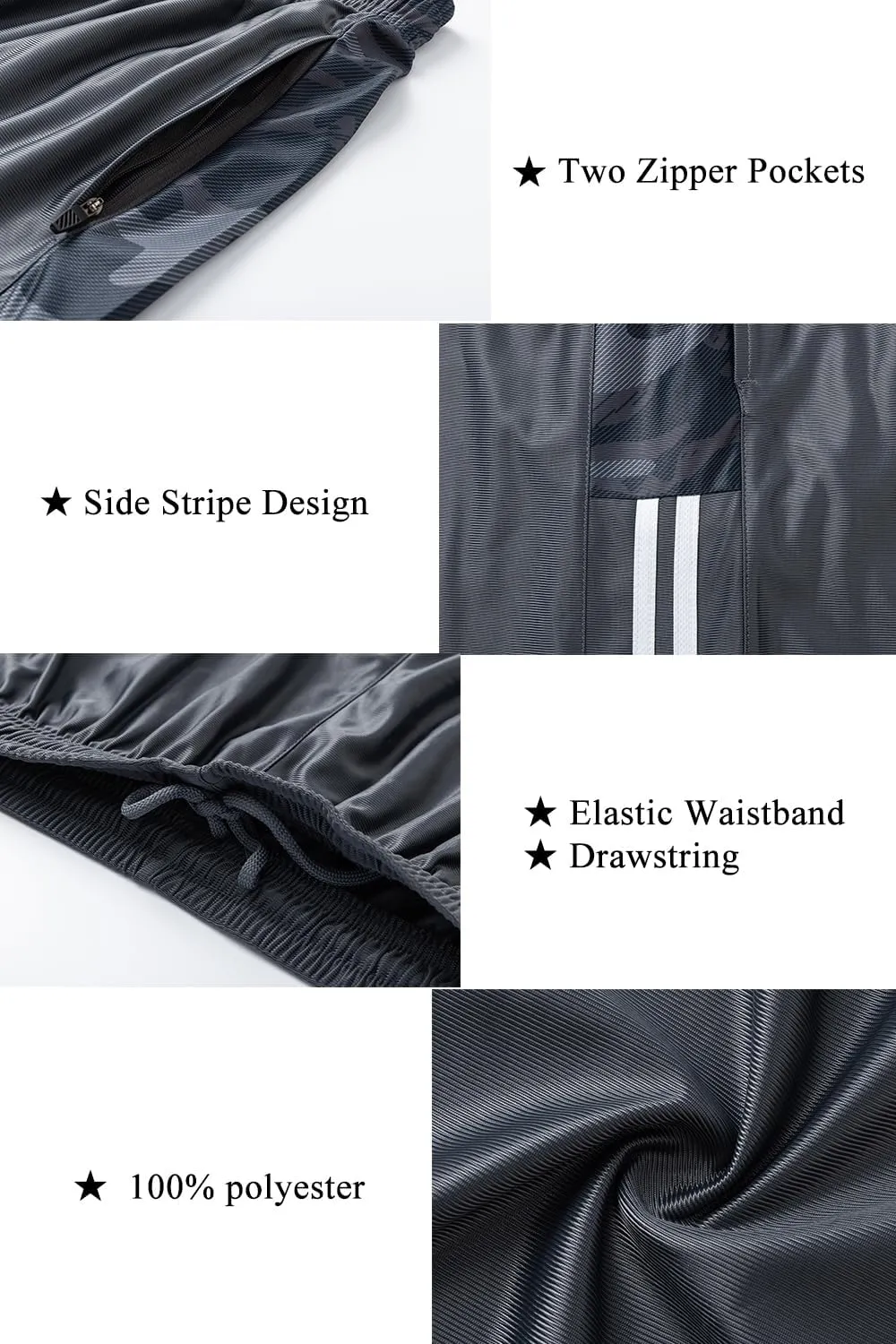 URBEX Men's Basketball Shorts with Deep Pockets & Drawstring Lightweight Gym Athletic Running Shorts