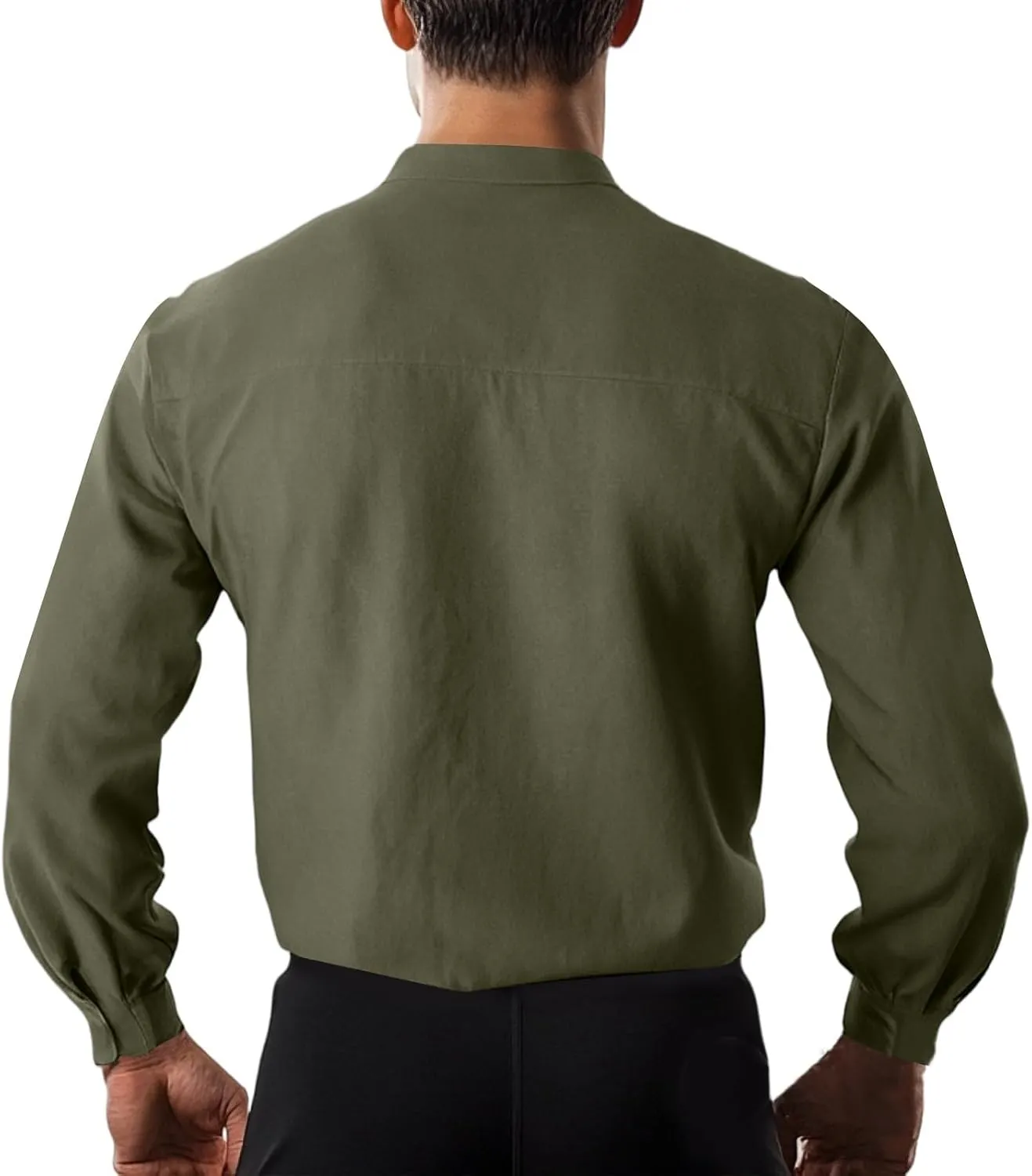 Vintage Long Sleeve T Shirts Mens Linen Outdoor Summer Comfort Tee Top Cool Buttons Henley Solid Tunic Blouses