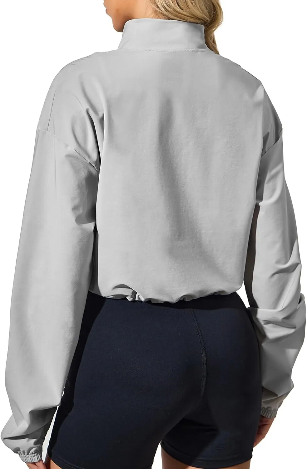 VIPONES Women's Athletic Running Yoga Gym Track Zip Up Cropped Jackets UPF 50  Sun Protection Long Sleeve Workout Shirts