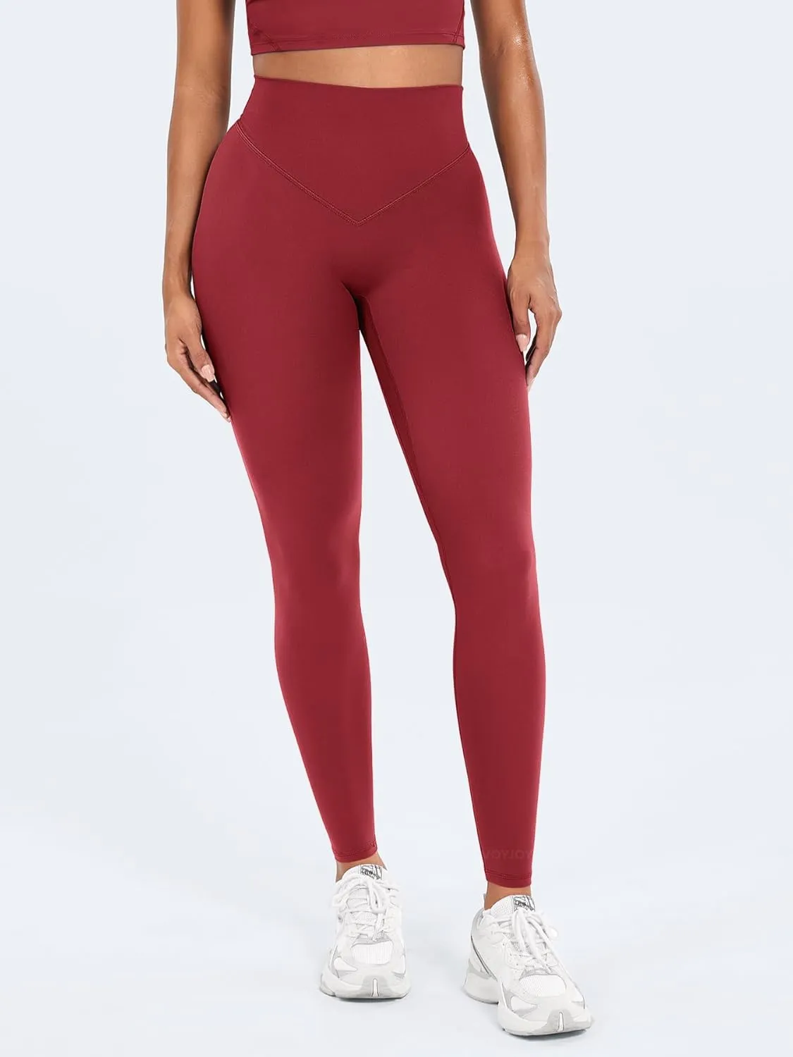 VOYJOY High Waisted Workout Gym Leggings for Women Full Length Soft Yoga Pants Tummy Control