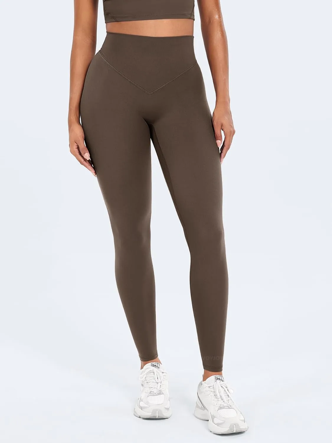 VOYJOY High Waisted Workout Gym Leggings for Women Full Length Soft Yoga Pants Tummy Control