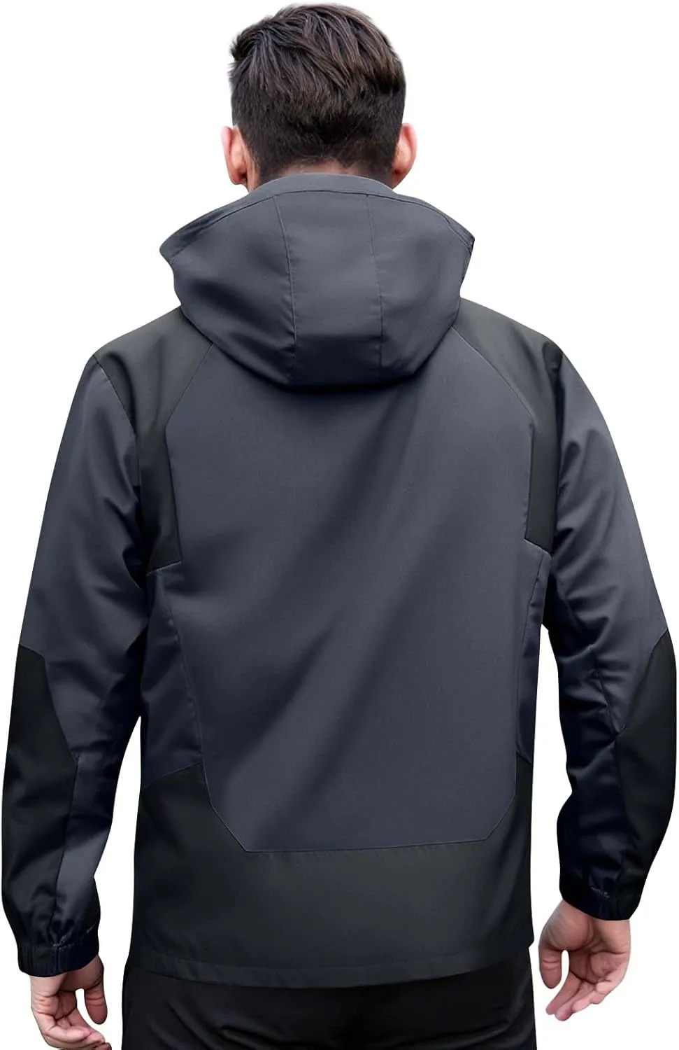 WANZZXCSL Men's Raincoat Waterproof Jacket with Hood Lightweight Rainproof Coat Outdoor Big and Tall Tactical Rain Jacket