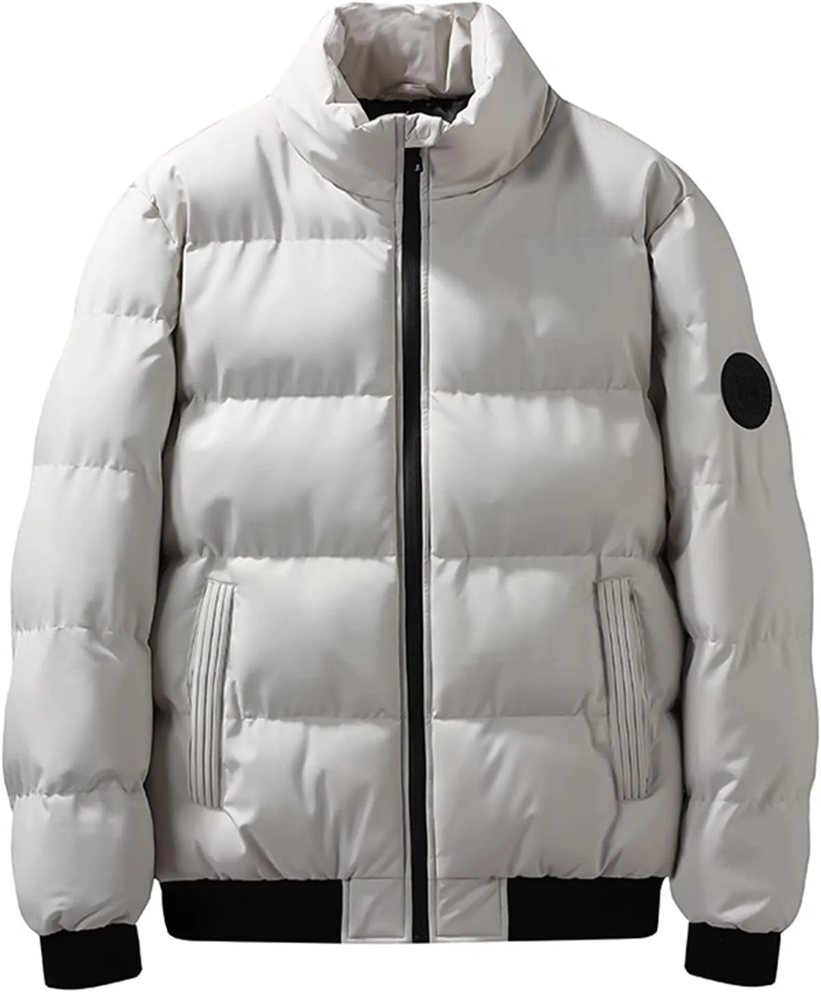 Warm Winter Puffer Jacket Men 2024 Trendy Lightweight Quilted Down Coat Puffy Stand Collar Bubble Jacket Outerwear