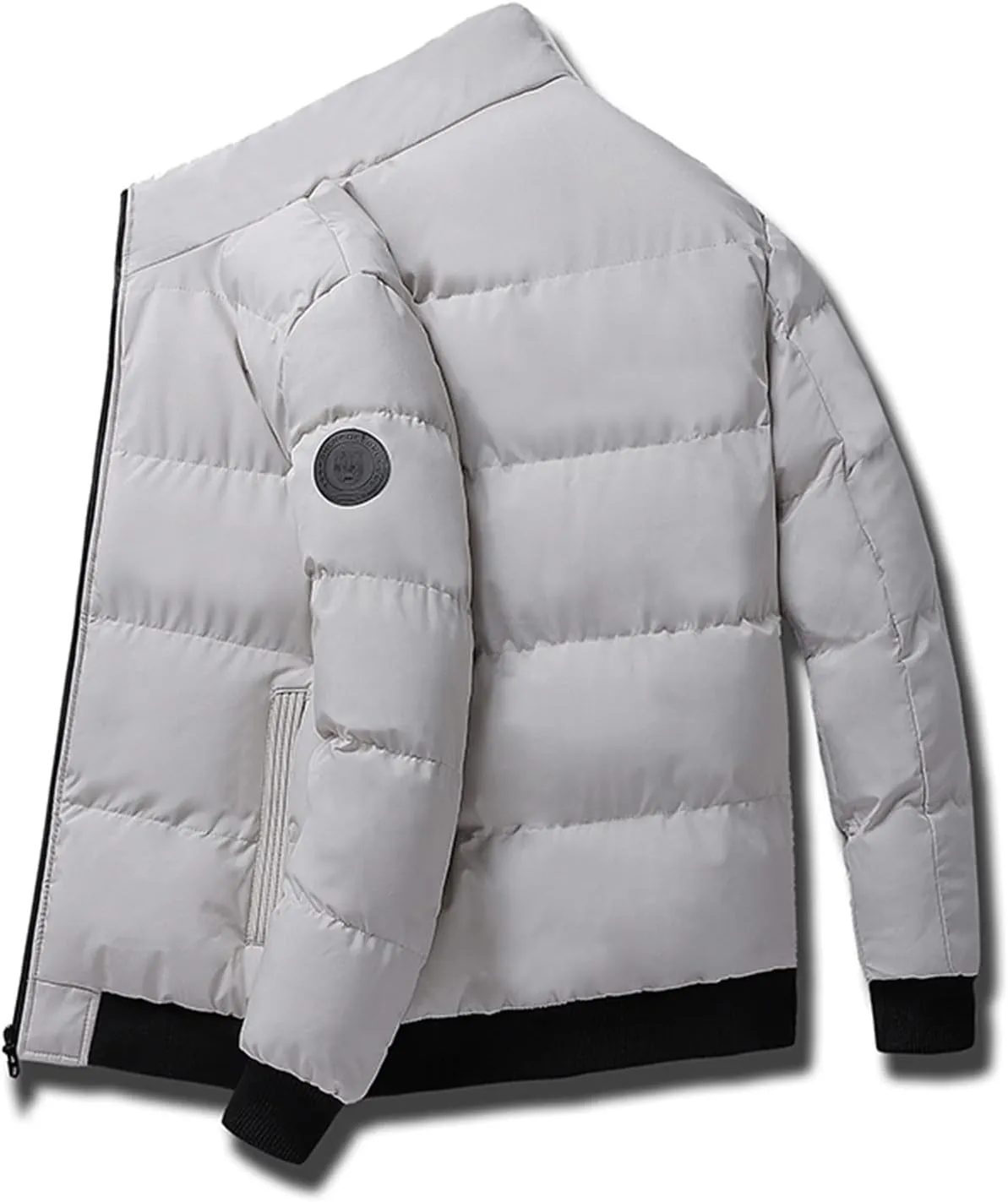 Warm Winter Puffer Jacket Men 2024 Trendy Lightweight Quilted Down Coat Puffy Stand Collar Bubble Jacket Outerwear
