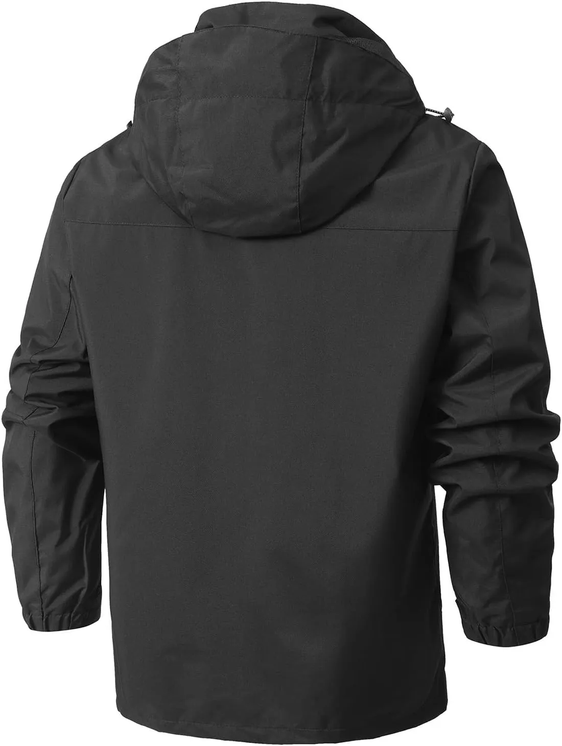 Waterproof Jackets for Men Lightweight Casual Rain Jackets Hooded Raincoat Zip Windbreaker for Running Hiking Travel