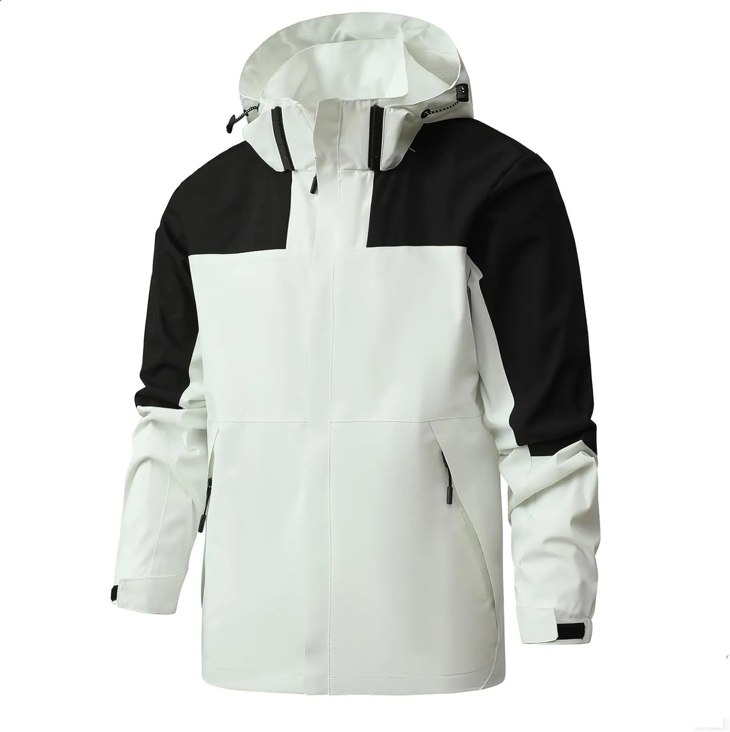 Waterproof Jackets for Men Lightweight Casual Rain Jackets Hooded Raincoat Zip Windbreaker for Running Hiking Travel