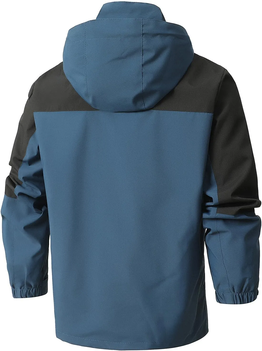 Waterproof Jackets for Men Lightweight Casual Rain Jackets Hooded Raincoat Zip Windbreaker for Running Hiking Travel