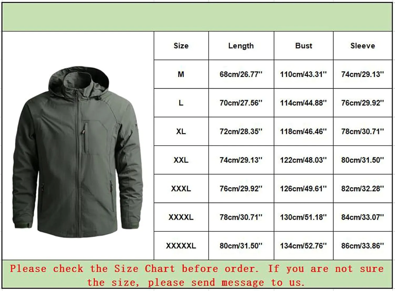 Waterproof Jackets for Men Lightweight Full Zip Long Sleeve Windbreaker Jackets with Hood Detachable Hiking Coats