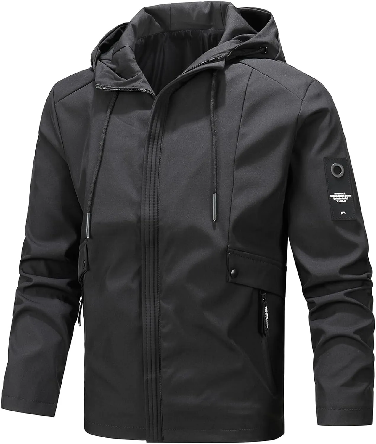 Waterproof Jackets for Men Lightweight Rain Coats Hooded Raincoat Zip Windbreaker for Running Hiking Travel