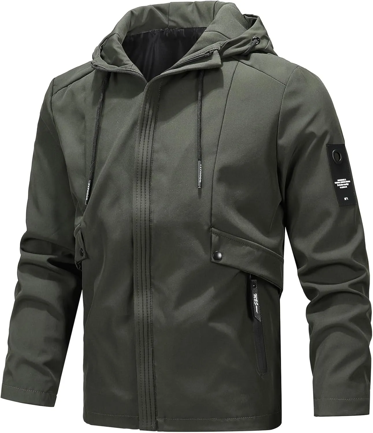 Waterproof Jackets for Men Lightweight Rain Coats Hooded Raincoat Zip Windbreaker for Running Hiking Travel