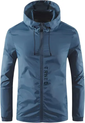 Waterproof Jackets for Men, Men's Waterproof Softshell Jacket Lightweight Windbreaker Hooded Rain Coat for Outdoor