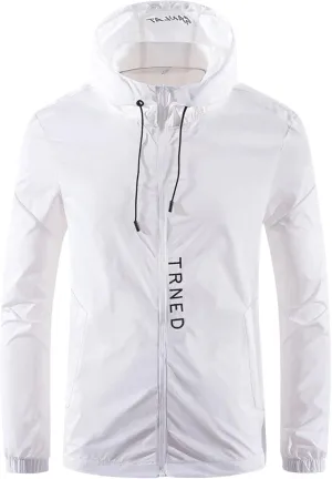 Waterproof Jackets for Men, Men's Waterproof Softshell Jacket Lightweight Windbreaker Hooded Rain Coat for Outdoor