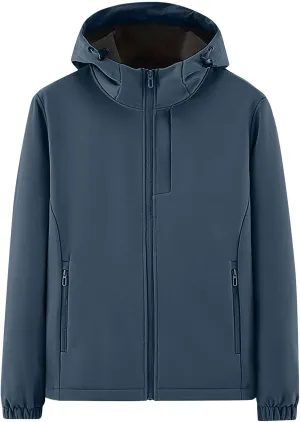 Waterproof Jackets for Men Outdoor Lightweight Hooded Jacket Windproof Zipper Windbreaker for Running Hiking Travel