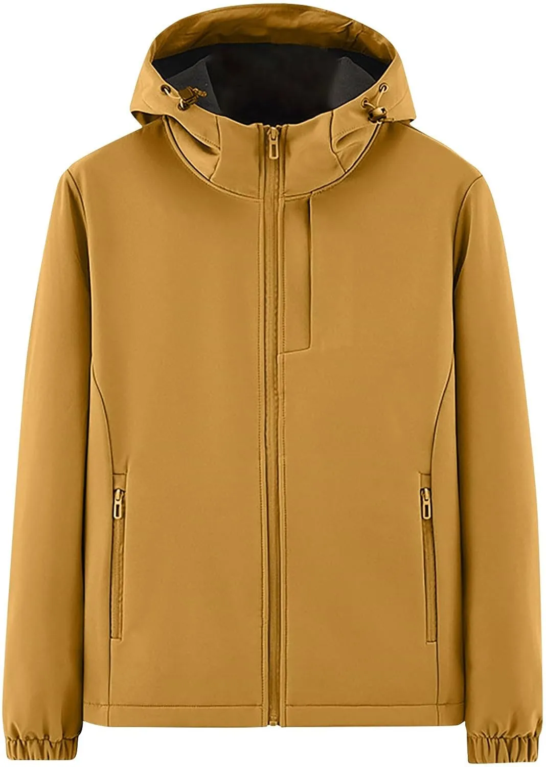 Waterproof Jackets for Men Outdoor Lightweight Hooded Jacket Windproof Zipper Windbreaker for Running Hiking Travel