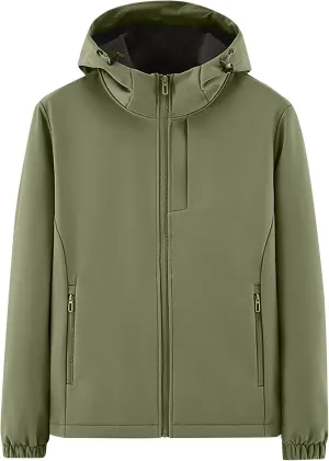 Waterproof Jackets for Men Outdoor Lightweight Hooded Jacket Windproof Zipper Windbreaker for Running Hiking Travel