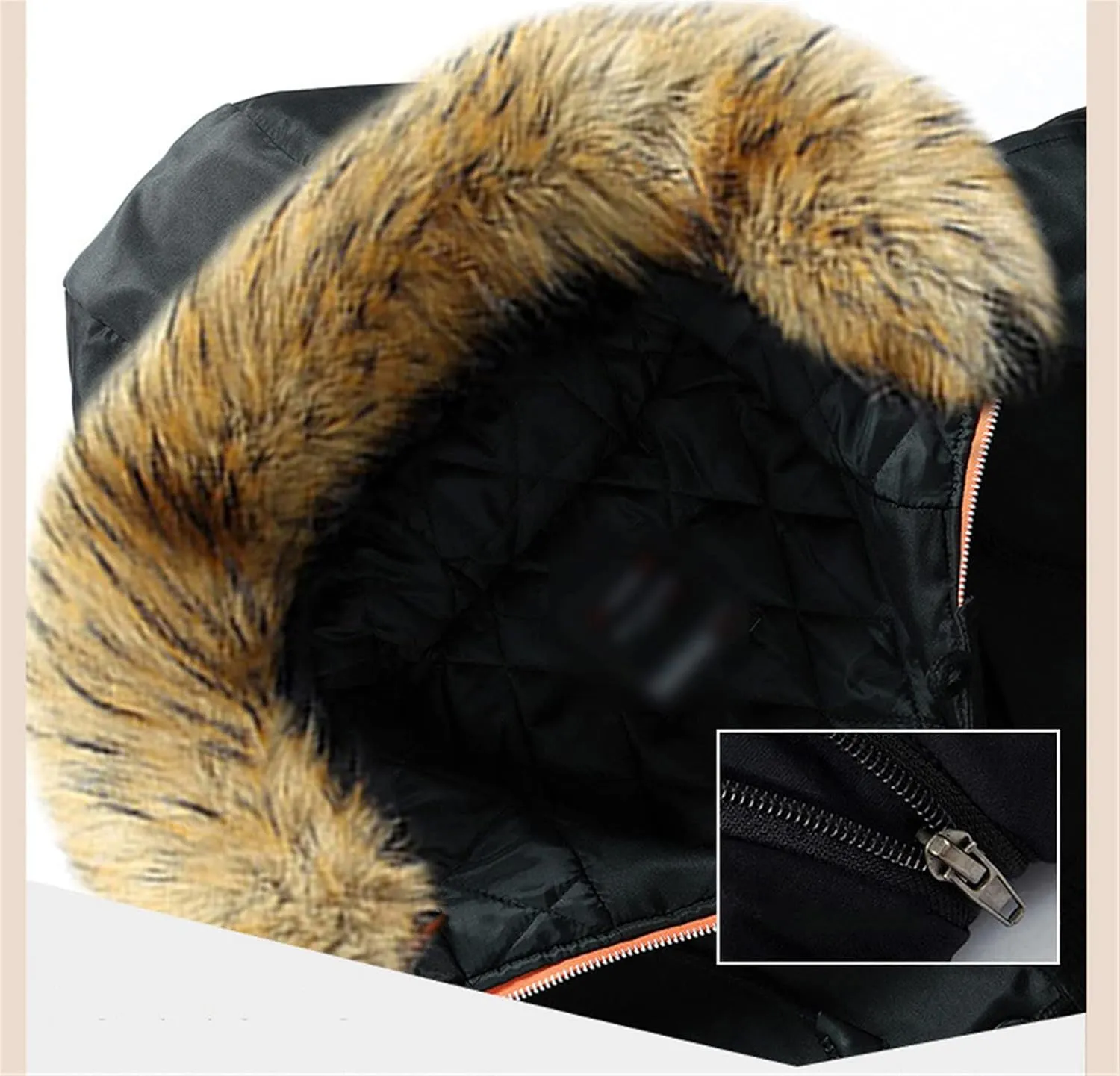 Winter Jacket Men Fur Collar Parkas Coat Casual Thick Warm Windbreakers Soild Color Outdoor Parka Mens Hooded Jacket
