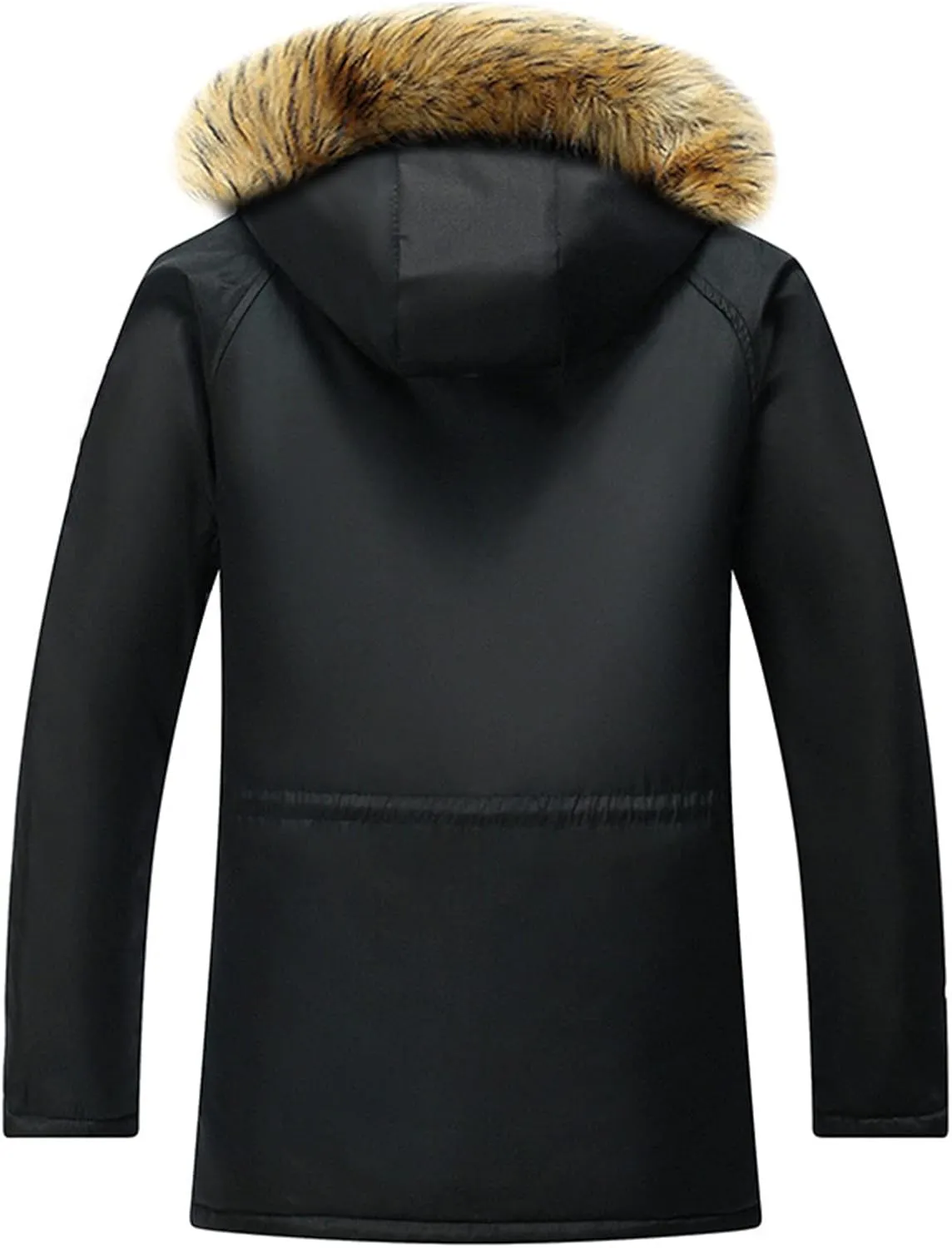 Winter Jacket Men Fur Collar Parkas Coat Casual Thick Warm Windbreakers Soild Color Outdoor Parka Mens Hooded Jacket