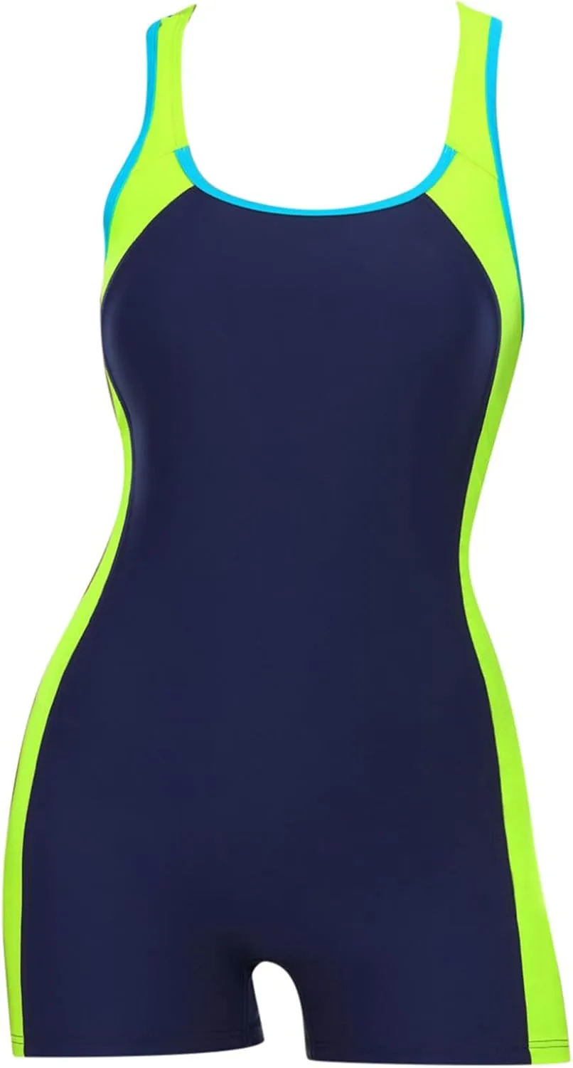 Women Athletic One Piece Swimsuits Sporty Racerback Bathing Suits Rash Guard Modest Swimwear Tummy Control Swim Suit