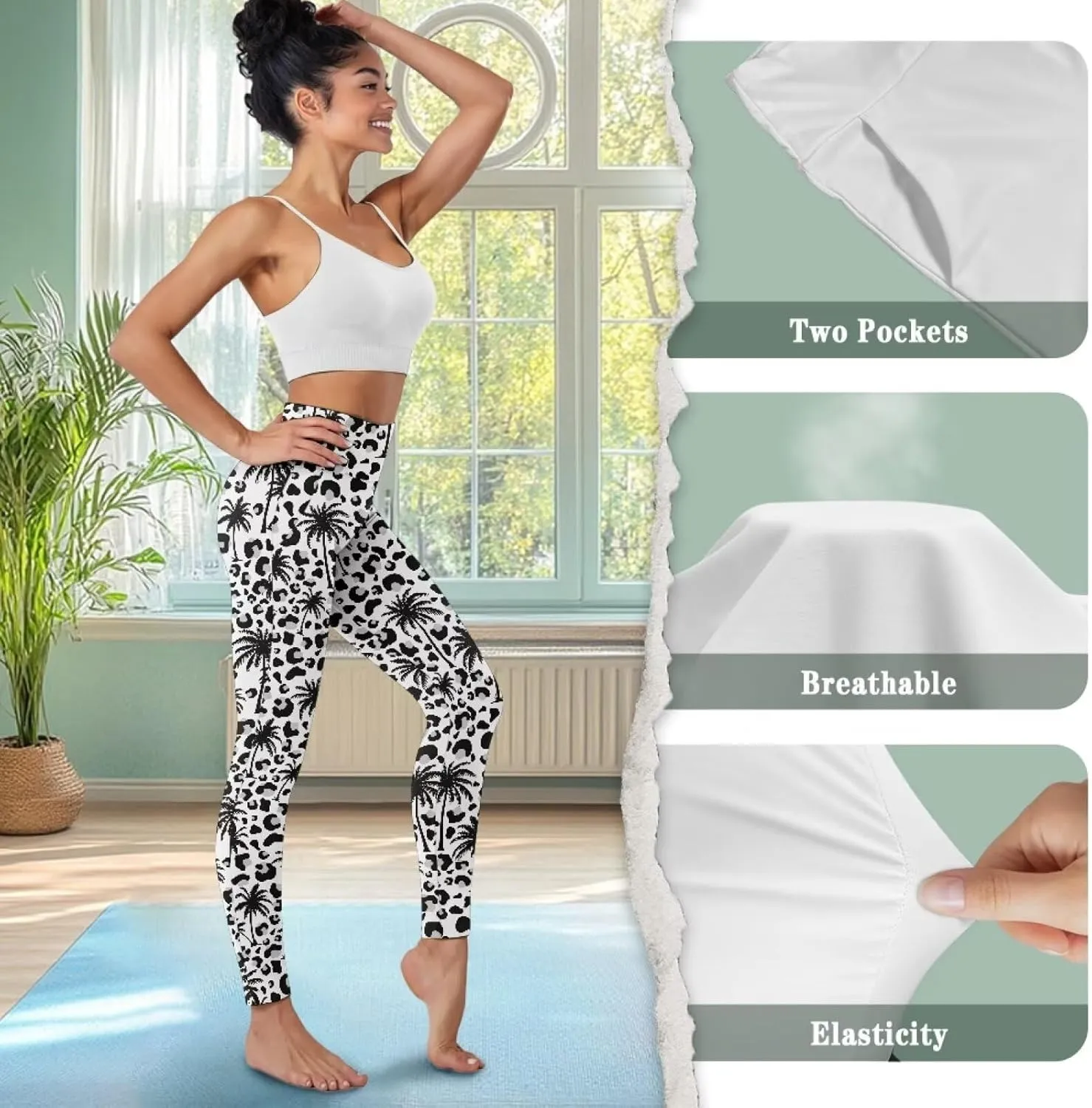 Women Buttery Soft Yoga Leggings with Pockets Tummy Control High Waisted 4-Way Stretch Full-Length Gym Pants