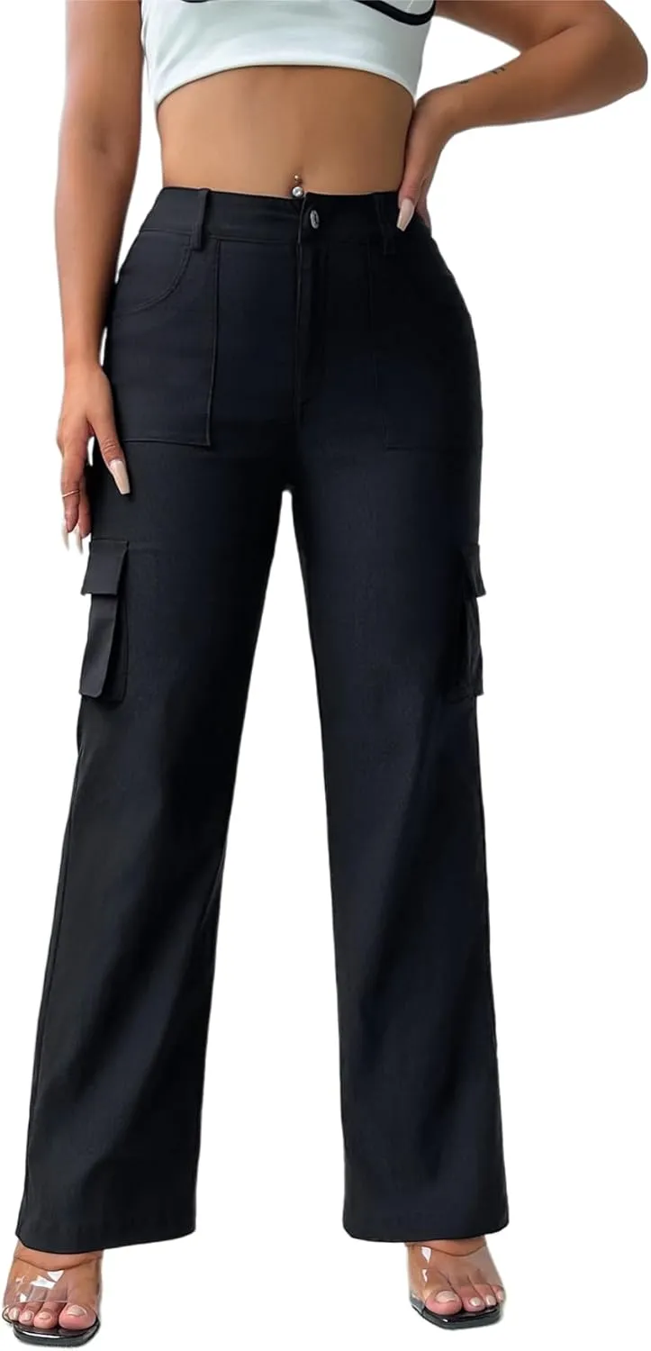 Women Cargo Joggers Cargo Pants High Waisted Stretch Hiking Pants with Pockets