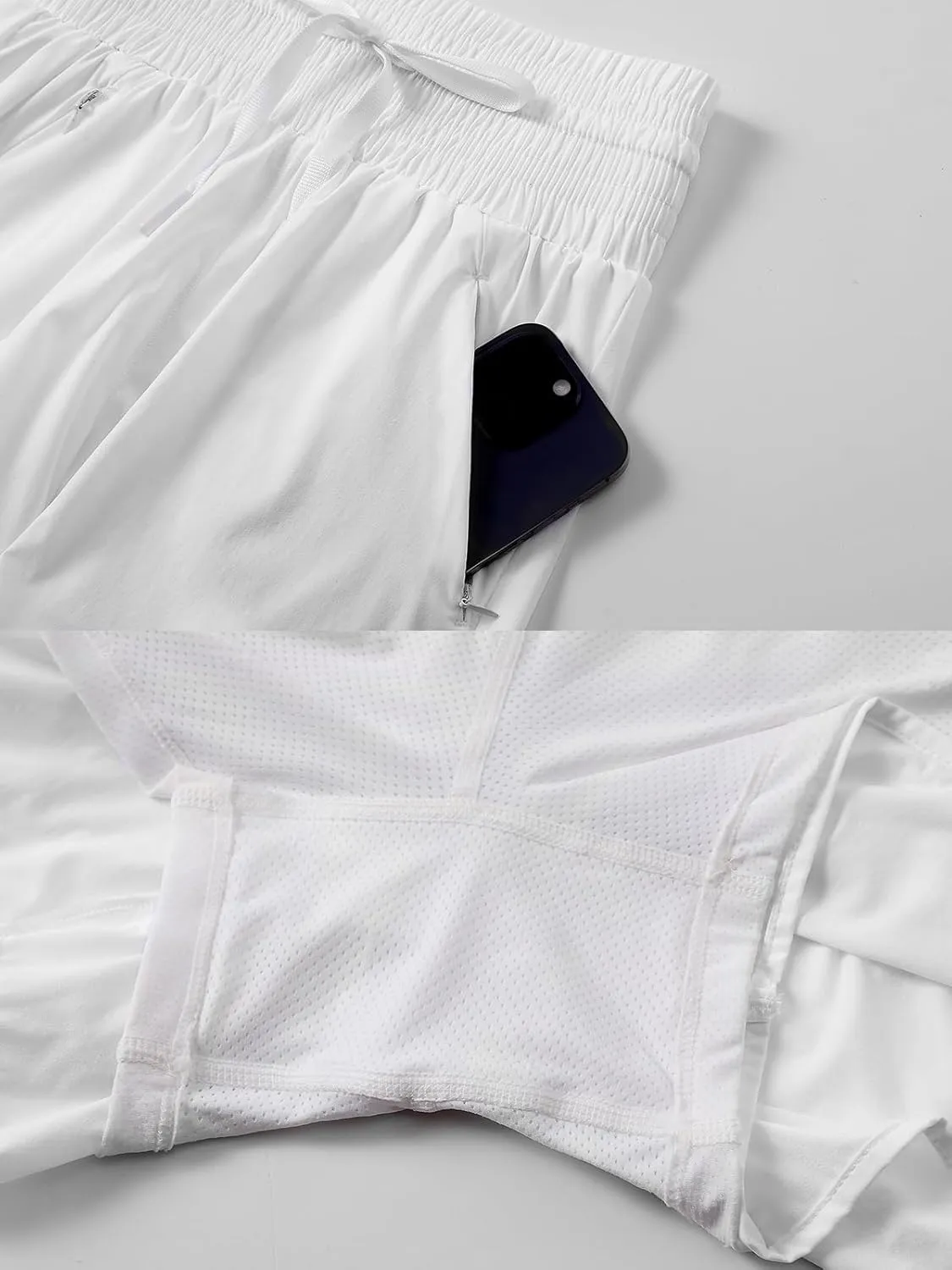 Women High Waist Athletic Gym Running Shorts Quick Dry Workout Shorts with Liner