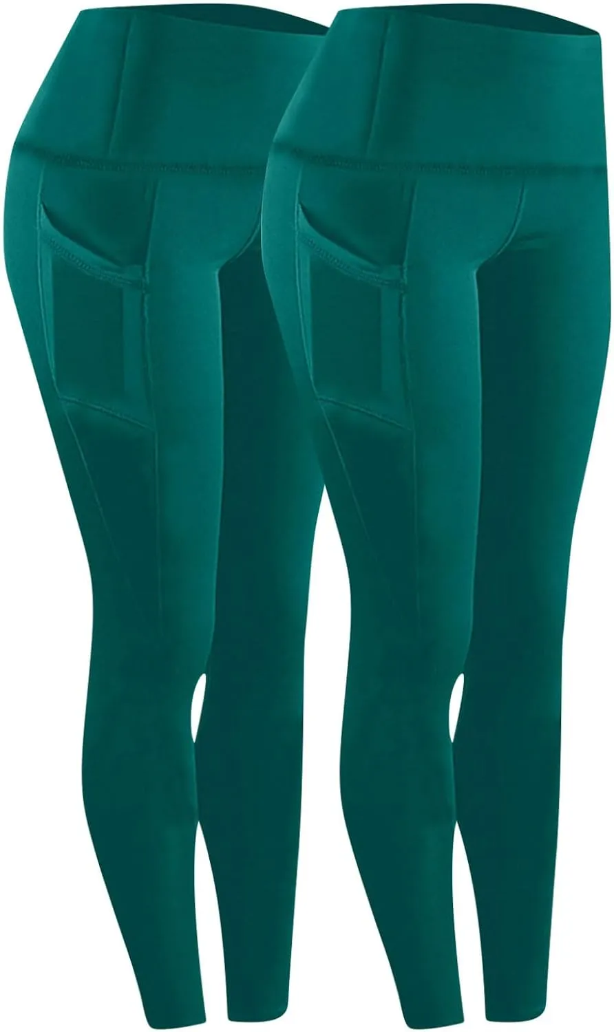 Women Leggings with Pockets, Leggings for Women Crossover Waist,Plus Size Leggings for Women Butt Lift