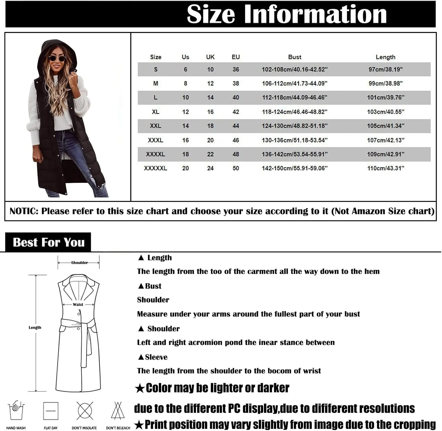 Women Long Puffer Vest Sleveless Hoodies Full Zipper button Sleeveless Down Coats Thickened Warm Windbreakers 2024