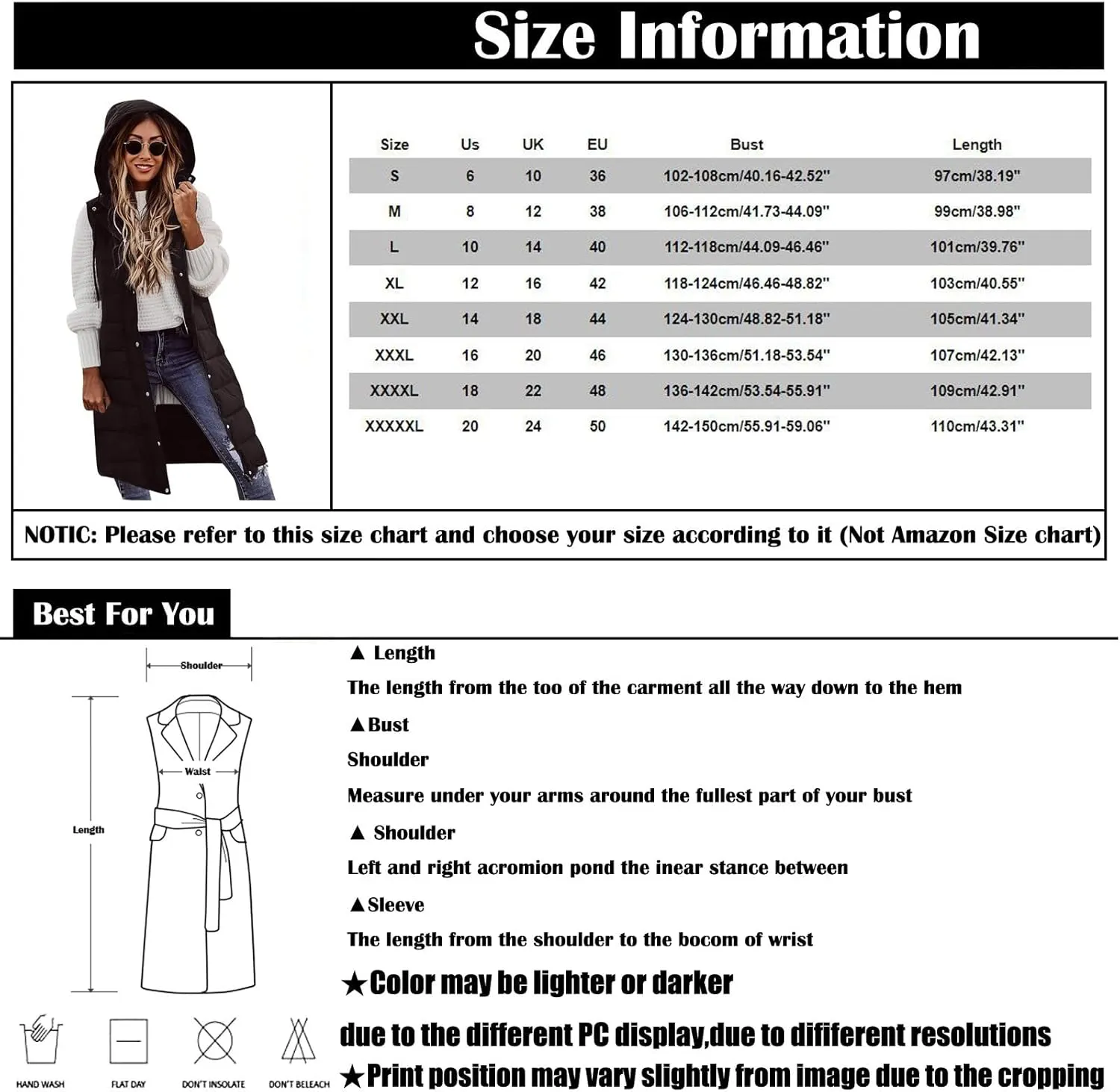 Women Long Puffer Vest Sleveless Hoodies Full Zipper button Sleeveless Down Coats Thickened Warm Windbreakers 2024