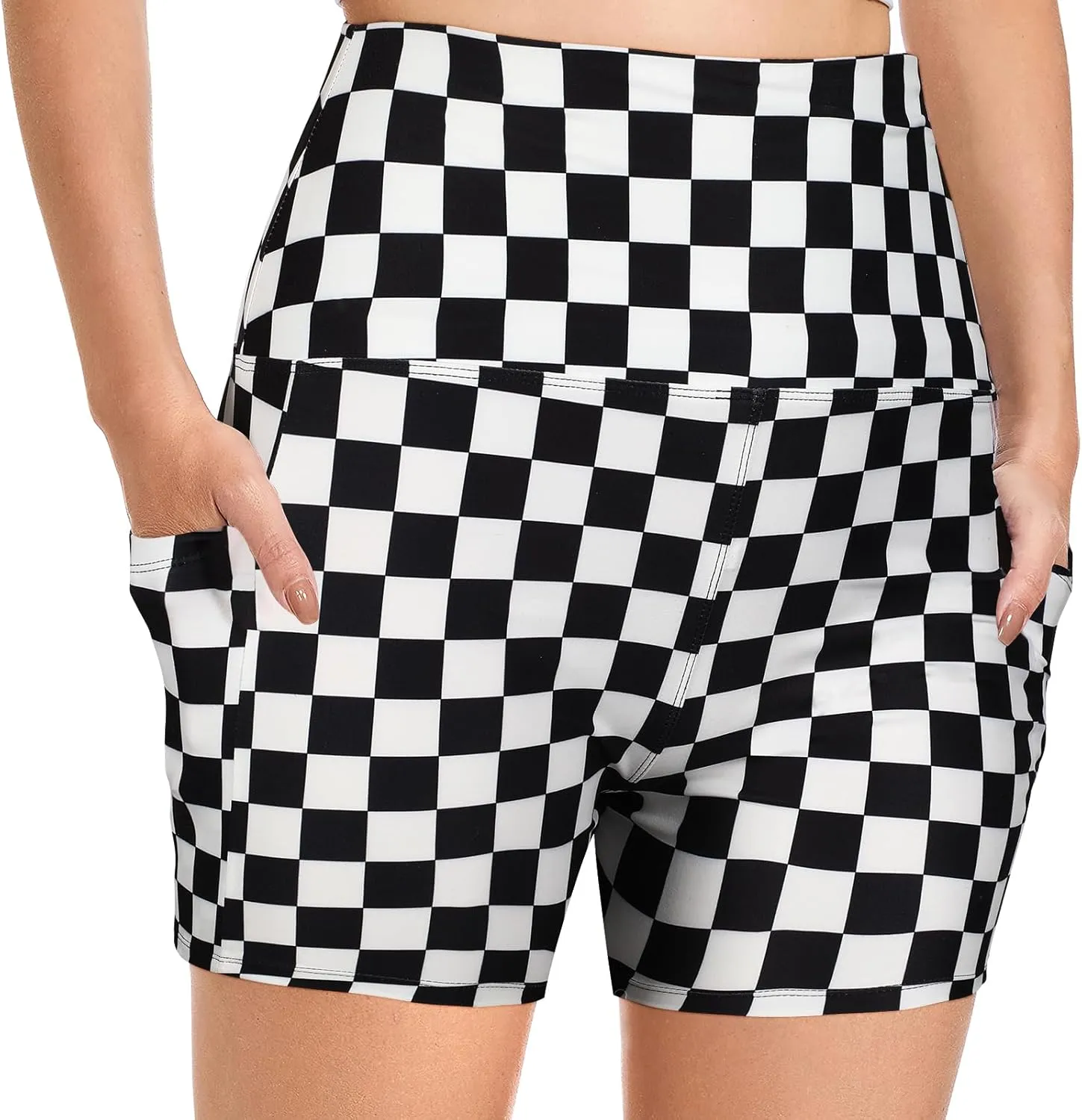 Women's Biker Shorts High Waisted Athletic Workout Yoga Running Shorts with Pockets