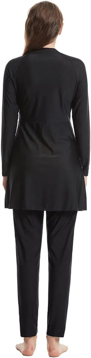 Womens Burkini Swimsuits Muslim Modest Swimwear Islamic Full Body Swimming Top Pants Hijab Long Sleeve Rash Guard