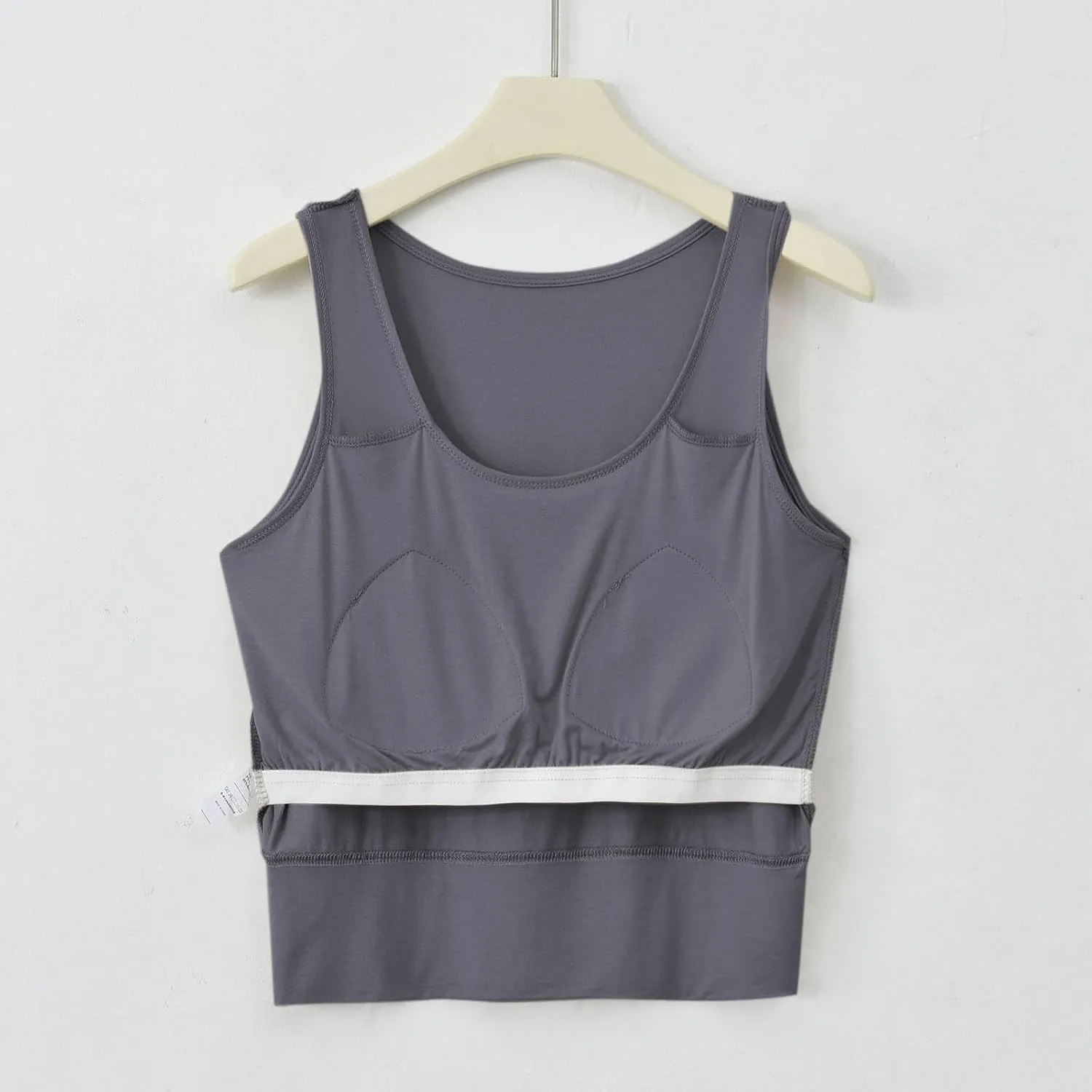 Womens Casual Modal Tank Tops with Built in Bra Basic Crop Padded Yoga Shirts Summer Loose Camisoles Undershirt