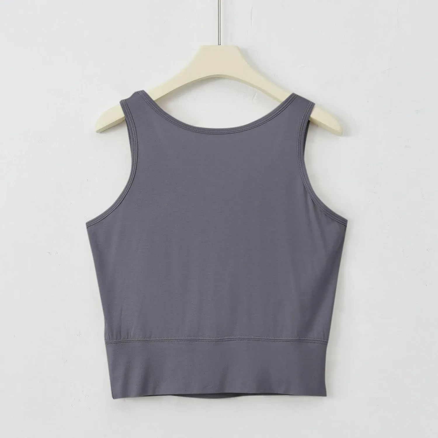 Womens Casual Modal Tank Tops with Built in Bra Basic Crop Padded Yoga Shirts Summer Loose Camisoles Undershirt