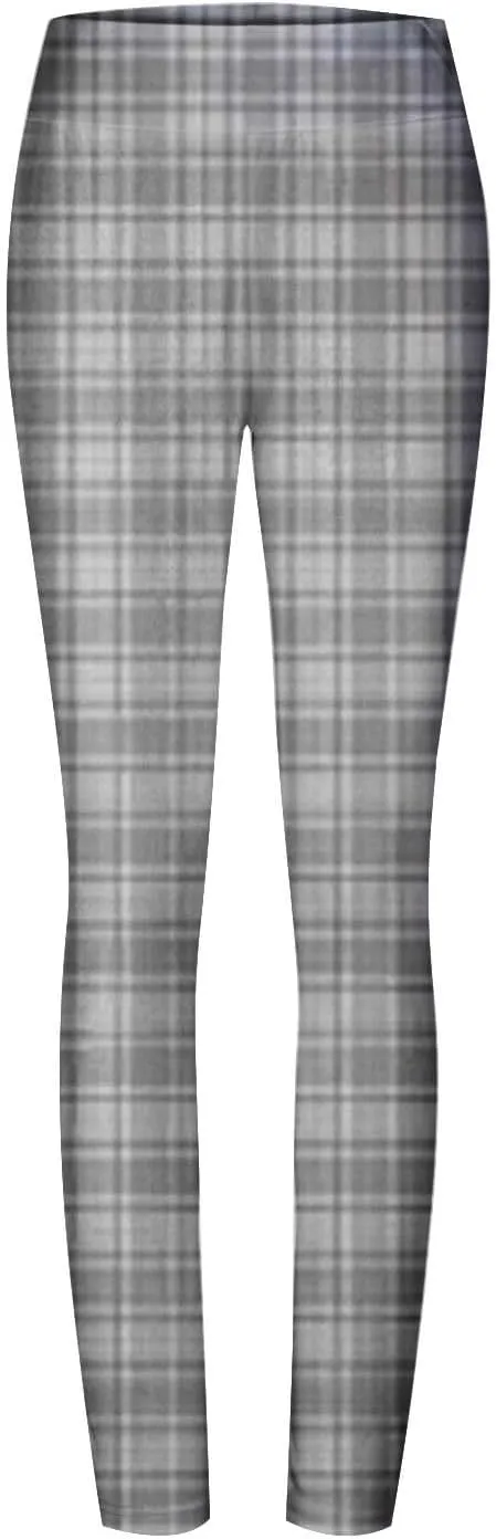 Womens Gym Leggings Ladies High Waist Plaid Leggings Workout Yoga Pants Compression Tights Casual Breathable Stretchy Pants
