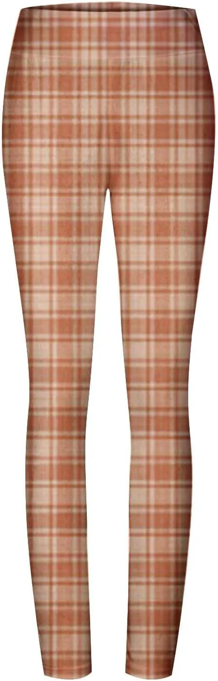 Womens Gym Leggings Ladies High Waist Plaid Leggings Workout Yoga Pants Compression Tights Casual Breathable Stretchy Pants