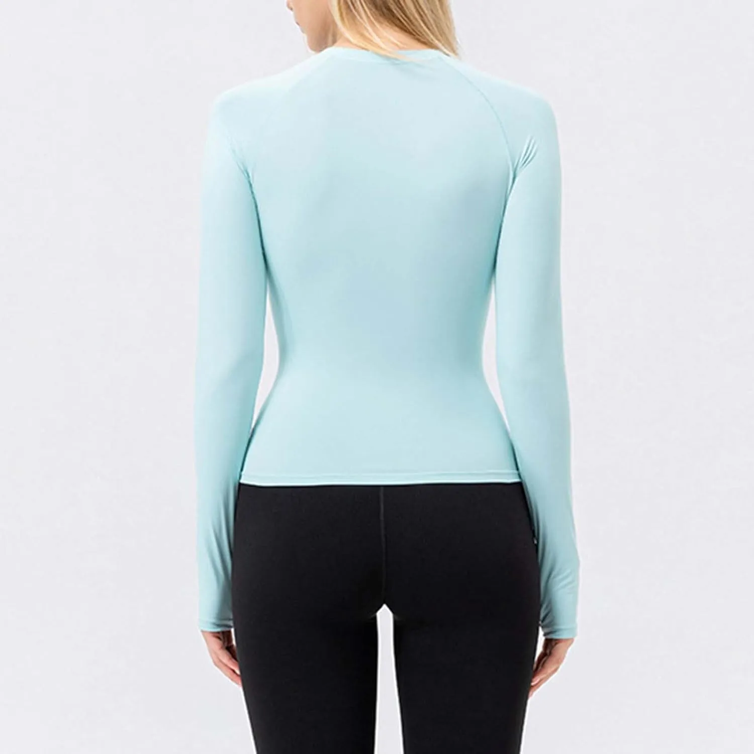 Womens Gym Tops Long Sleeve Sports T-Shirt Fitness Workout Yoga Tops Body Contour with Thumb Hole Athletic Quick Dry
