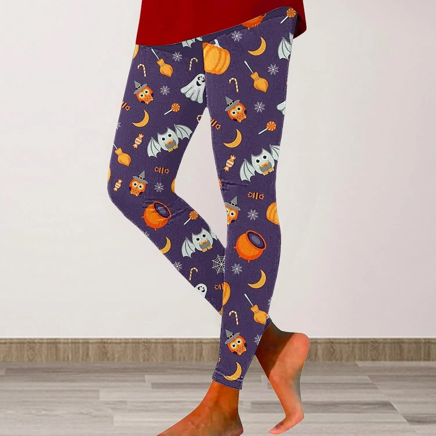 Women's Halloween Leggings Halloween Print Collection High Waist Women Leggings Compression Pants for Yoga Running