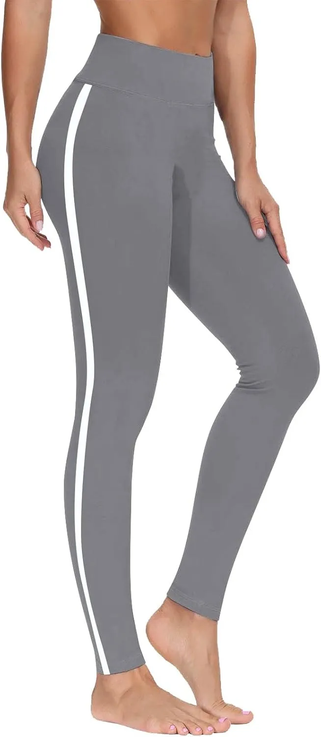 Women's High Waist Yoga Leggings - Premium Soft Workout Stretch Gym Pants Running Sports Trousers Bottoms