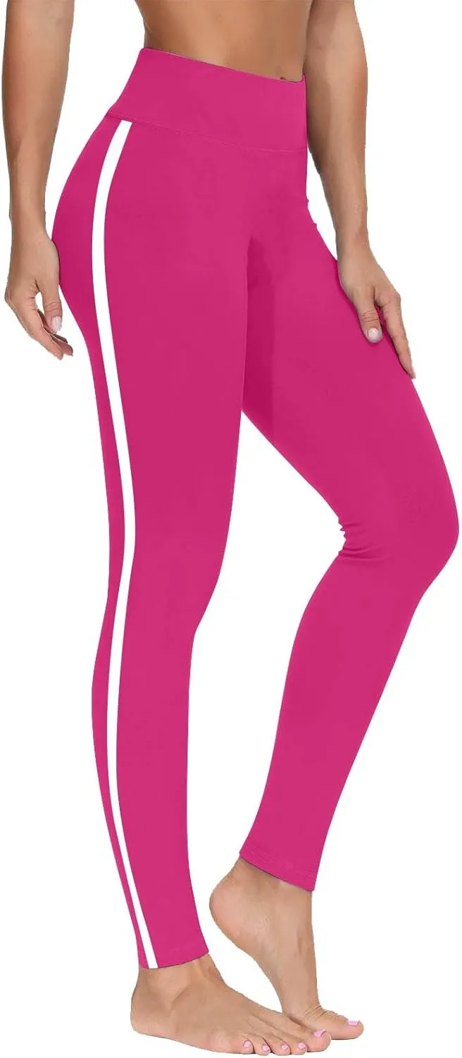 Women's High Waist Yoga Leggings - Premium Soft Workout Stretch Gym Pants Running Sports Trousers Bottoms