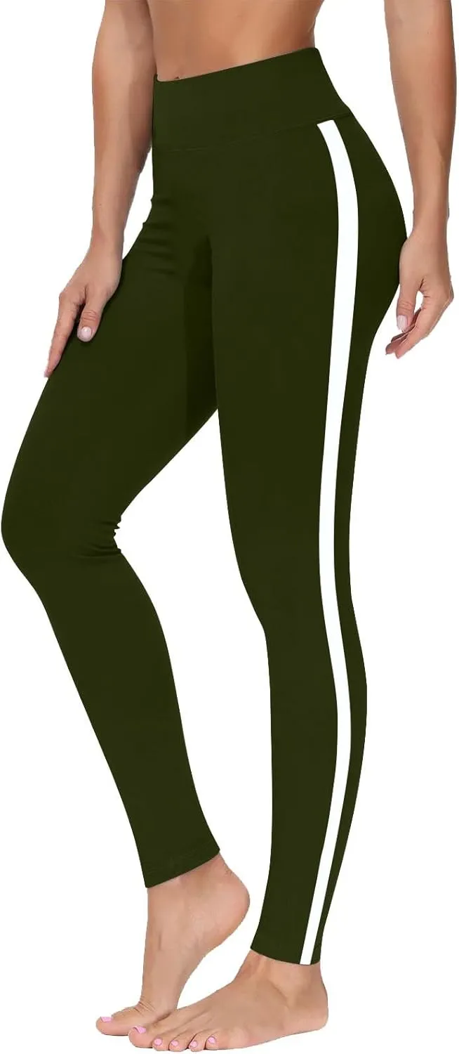 Women's High Waist Yoga Leggings - Premium Soft Workout Stretch Gym Pants Running Sports Trousers Bottoms