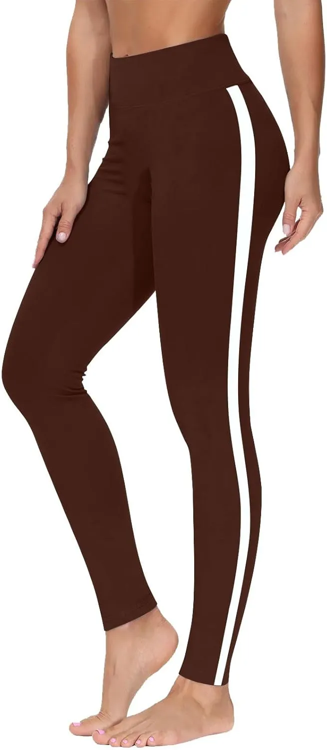 Women's High Waist Yoga Leggings - Premium Soft Workout Stretch Gym Pants Running Sports Trousers Bottoms