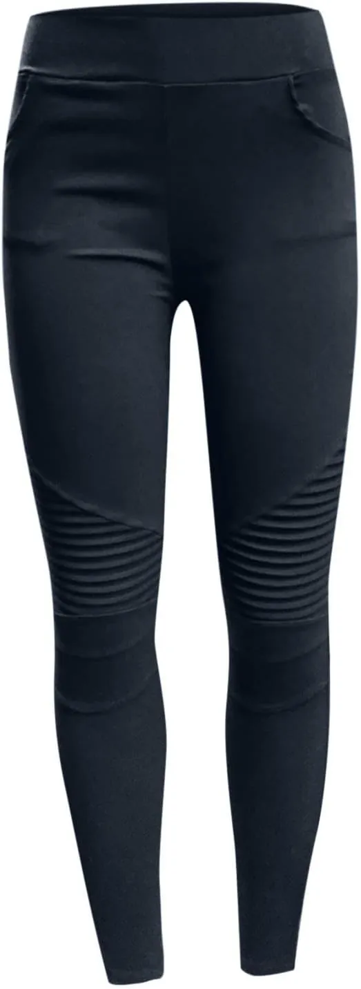 Women's High Waisted Slim Leg Stretch Jean Style Ankle Zipper Pull On Skinny Pants with Pockets for Work