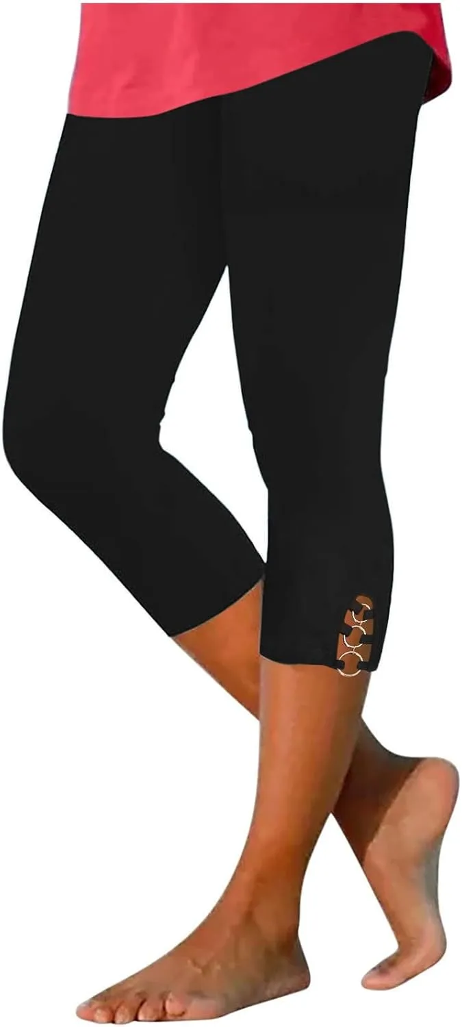 Womens Leggings Tummy Control Solid Color Leggings High Waisted Soft Leggings Plus Size Yoga Pants Trendy Leggings