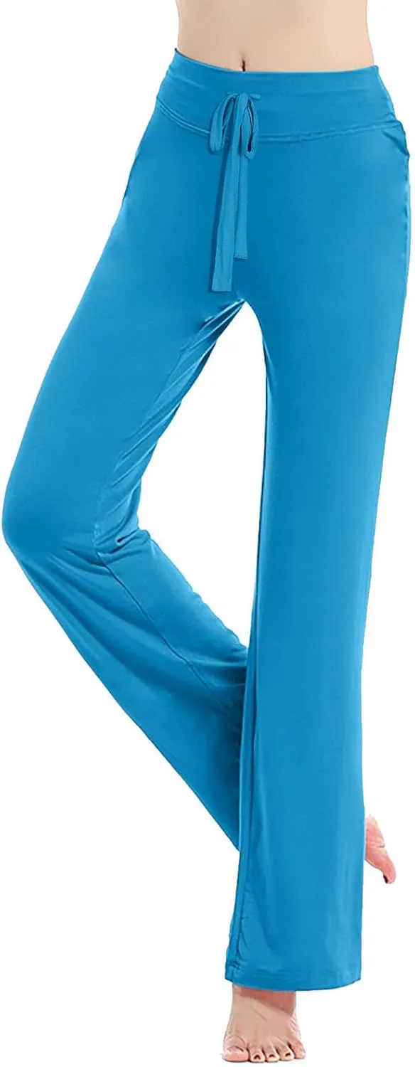 Women's Loose High Waist Wide Leg Yoga Pants Workout Leggings Casual Modal Long Trousers Gym Pants