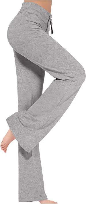 Women's Loose High Waist Wide Leg Yoga Pants Workout Leggings Casual Modal Long Trousers Gym Pants