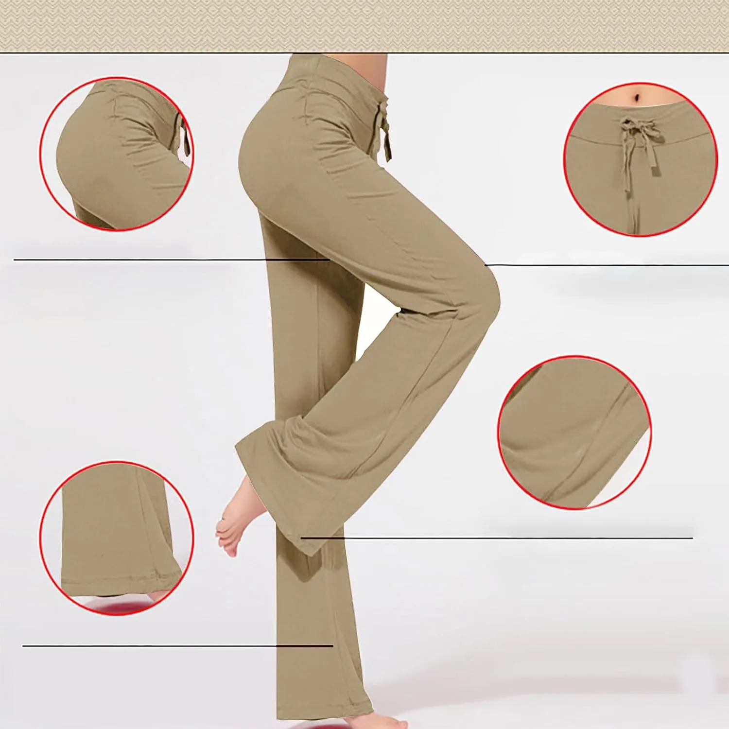 Women's Loose High Waist Wide Leg Yoga Pants Workout Leggings Casual Modal Long Trousers Gym Pants