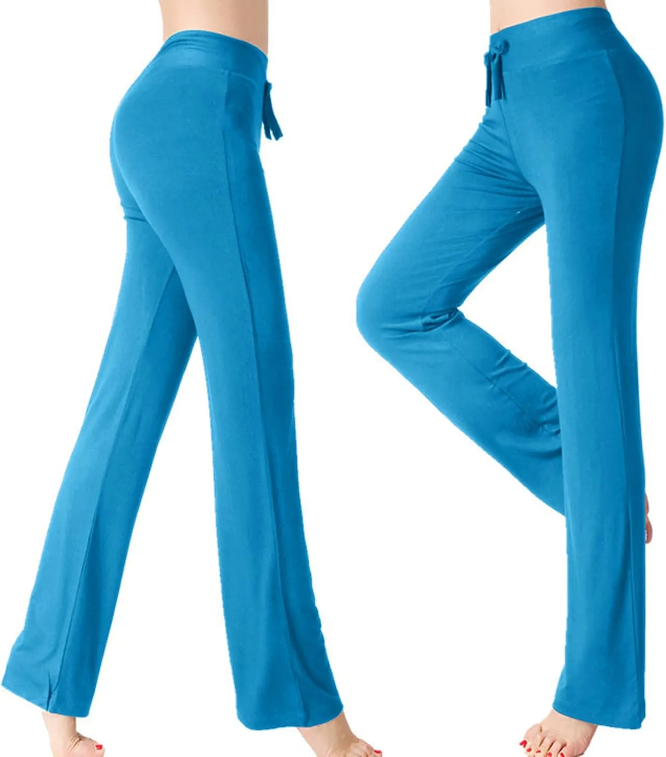 Women's Loose High Waist Wide Leg Yoga Pants Workout Leggings Casual Modal Long Trousers Gym Pants