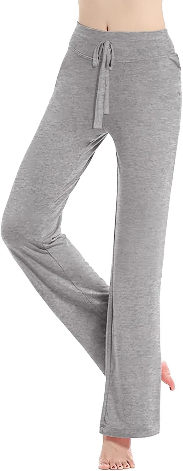 Women's Loose High Waist Wide Leg Yoga Pants Workout Leggings Casual Modal Long Trousers Gym Pants
